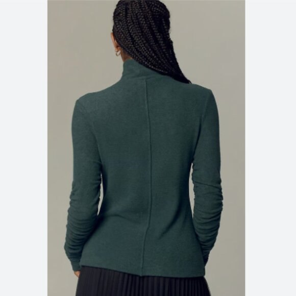 Brand New Beautiful By Anthropologie Ruched-Sleeve Turtleneck Top - Picture 2 of 5